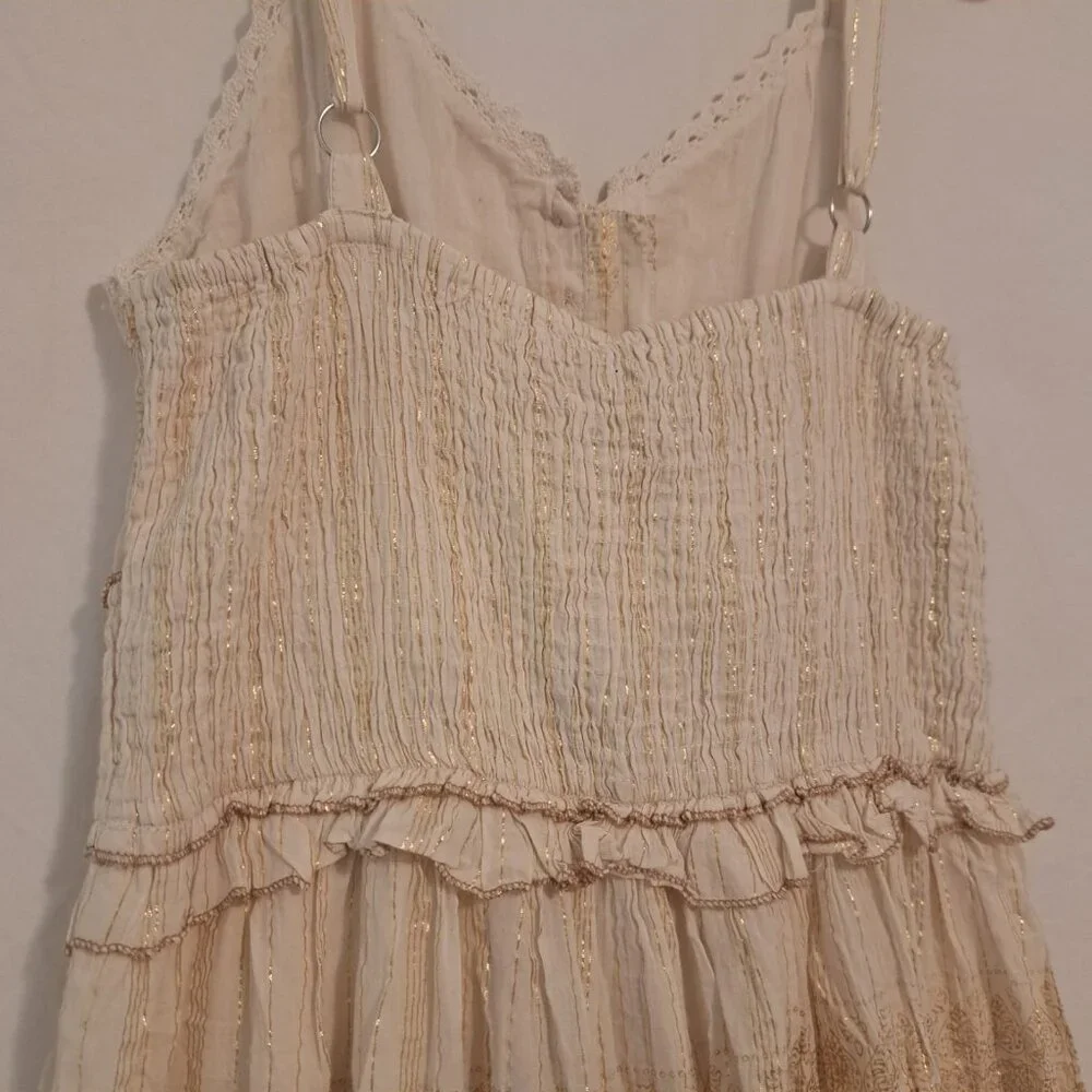 Anthropologie Cream and Gold Maxi Dress - Picture 5 of 16